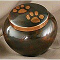 Medium Rustic Copper Paw Pet Urn - For pets up to 40 lbs