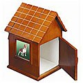 Natural Wood Large Dog House Pet Urn - For dogs up to 90 lbs