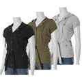 Self Esteem Women's Short-sleeve Belted Jacket with Hood