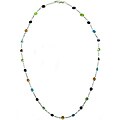 14k White Gold 16-inch Multi-gemstone Necklace
