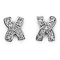 Sterling Silver Cubic Zirconia X Earrings