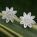 Sterling Silver 'Gardenias' Earrings (Indonesia)