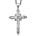 Sterling Silver and CZ Cross Necklace