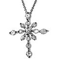 Sterling Silver and CZ Cross Necklace