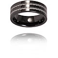 Ceramic Carbon Fiber Inlay Black Ring (8 mm)