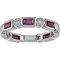 14k Gold 1/3ct TDW Diamond and Ruby Eternity Band