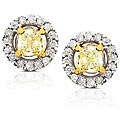 14k Gold 1ct TDW Fancy Yellow Diamond Earrings (VS1-I2)