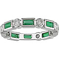 14k Gold 1/3ct Diamond and Emerald Eternity Band