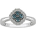 14k Gold 1/2ct TDW Blue and White Diamond Ring (H-J, I1-I2)