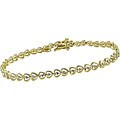 10k Gold 1/10ct TDW Diamond Heart Link Bracelet (K-L, I3)