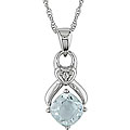 10k Gold Aquamarine and Diamond Necklace
