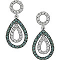 14k Gold 1/2ct TDW Blue and White Diamond Earrings