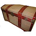Retro Plaid Storage Steamer Trunk