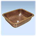 Ticor Undermount Hammered Copper Vanity Bathroom Sink