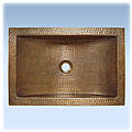 Ticor Undermount Hammered Copper Vanity Bathroom Sink