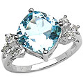 Sterling Silver Genuine Blue Topaz and Tanzanite Silver Ring