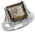 Sterling Silver Genuine Smokey Quartz Ring