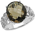 Sterling Silver Genuine Smokey Quartz Ring