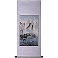 'Mountain Lake Cottage' Wall Art Scroll Painting