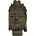 Hand-carved Akshobhya Crown Buddha Head Statue