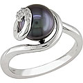 Sterling Silver Black FW Pearl Ring (9-10 mm)