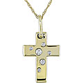 10k Yellow Gold Diamond Cross Necklace