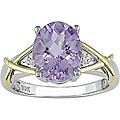 Silver and 10k Gold Rose de France Quartz Ring