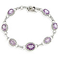 Sterling Silver Amethyst and CZ Tennis Bracelet