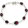 Sterling Silver Garnet and CZ Tennis Bracelet