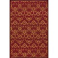 Hand-tufted Burgundy Wool and Silk Rug (3'6 x 5'6)