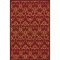 Hand-tufted Burgundy Wool and Silk Rug (8' x 11')