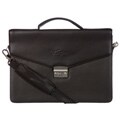 Abbyson Black Leather Travel Briefcase