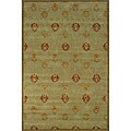 Hand-tufted Sage Wool and Silk Rug (2'3 x 8')