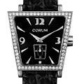 Corum Women's Trapeze Diamond Black Leather Watch