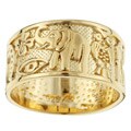 14k Gold over Sterling Silver Good Luck Band