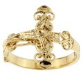 14k Gold over Sterling Silver Crucifix Ring
