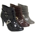 Liliana by Adi Women's Patent Leather High-heel Short Boots