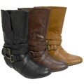 Bamboo by Journee Women's Hidden Wedge Crinkle Boots