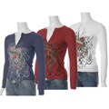 Ambiance Brand Junior's Vintage Print Thermal Top