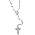Sterling Silver 24-inch Rosary Necklace