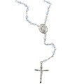Sterling Silver Celestial Blue Crystal Rosary Necklace