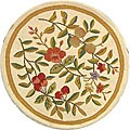 Hand-hooked Ivory Wool Rug (4' Round)