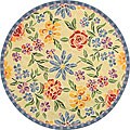 Hand-hooked Mosaic Wool Rug (4' Round)