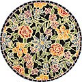 Hand-hooked Mosaic Wool Rug (3' Round)