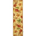 Hand-hooked Foliage Rug (2'6 x 12')
