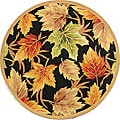 Hand-hooked Black Wool Rug (5'6 Round)