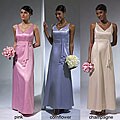 Jump Apparel Women's Satin V-neck Bridesmaid's Dress