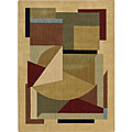 Modern Living Beige/ Olive Rug (5'3 x 7'5)