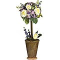 Hydrangea Rose Topiary Silk Flower Arrangement