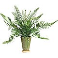 Silk Fern with Ceramic Vase